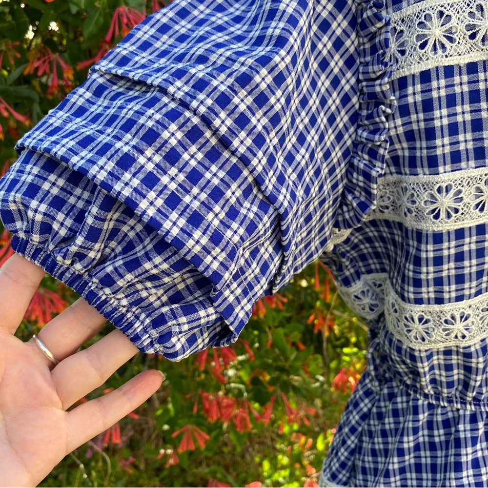 Cottagecore Plaid Prairie Country Vintage Dress - Picture 7 of 16